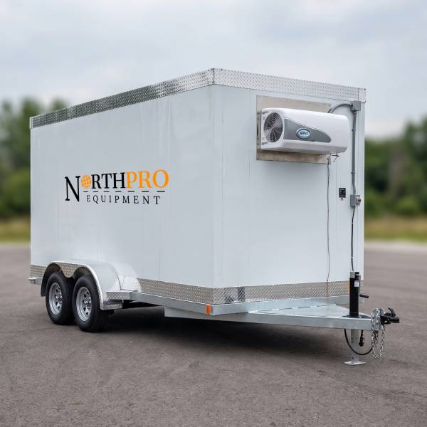 16ft Trailer Cooler Freezer Front Far View- North Pro Equipment